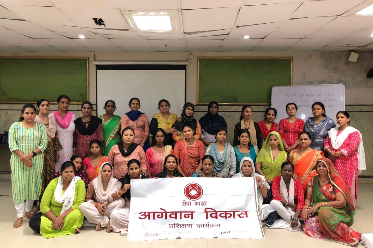 SEWA Delhi women participating in a grassroots leadership training programme